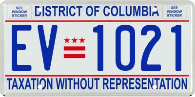 DC license plate EV1021