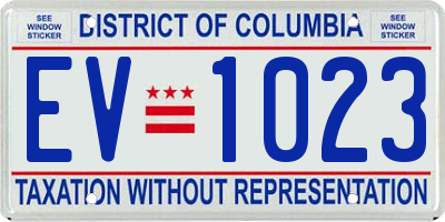 DC license plate EV1023