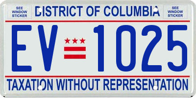 DC license plate EV1025
