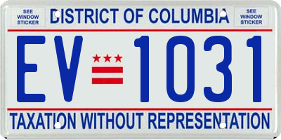 DC license plate EV1031
