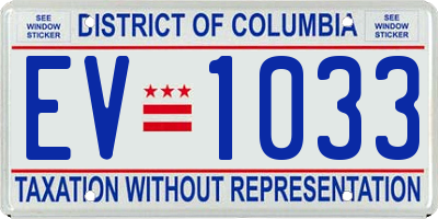 DC license plate EV1033