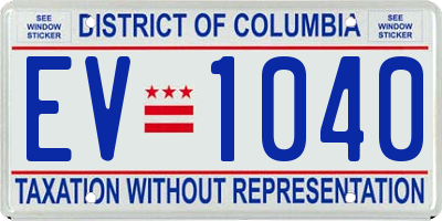DC license plate EV1040