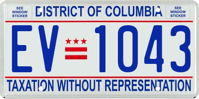 DC license plate EV1043