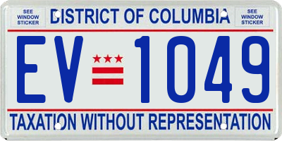 DC license plate EV1049