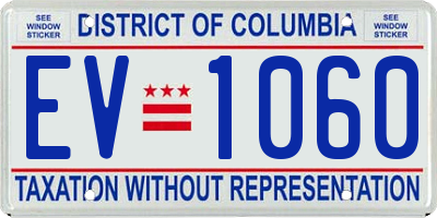 DC license plate EV1060