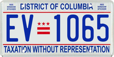 DC license plate EV1065