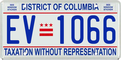 DC license plate EV1066