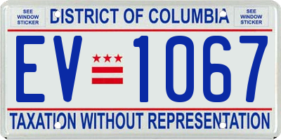 DC license plate EV1067
