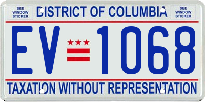 DC license plate EV1068