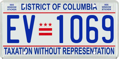 DC license plate EV1069