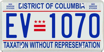 DC license plate EV1070
