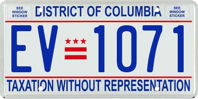 DC license plate EV1071