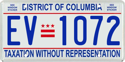 DC license plate EV1072