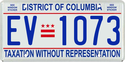 DC license plate EV1073