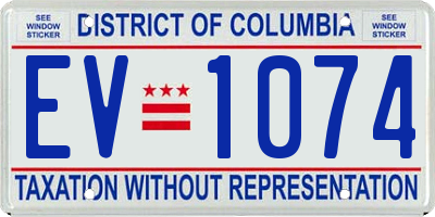 DC license plate EV1074