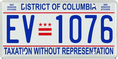 DC license plate EV1076