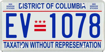 DC license plate EV1078