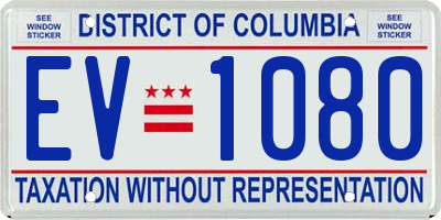 DC license plate EV1080
