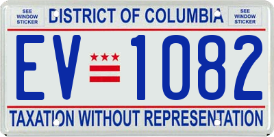 DC license plate EV1082
