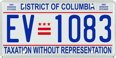 DC license plate EV1083