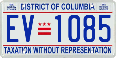DC license plate EV1085