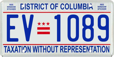 DC license plate EV1089