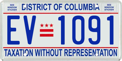 DC license plate EV1091