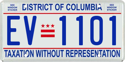 DC license plate EV1101