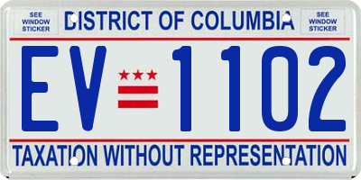 DC license plate EV1102
