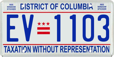 DC license plate EV1103