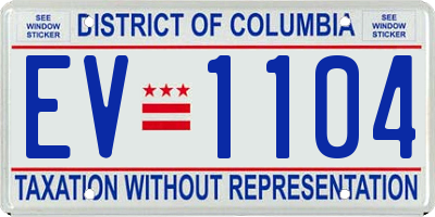DC license plate EV1104