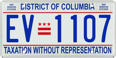 DC license plate EV1107