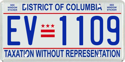 DC license plate EV1109