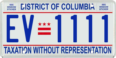 DC license plate EV1111