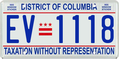 DC license plate EV1118