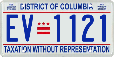 DC license plate EV1121