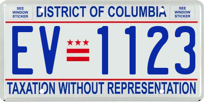 DC license plate EV1123
