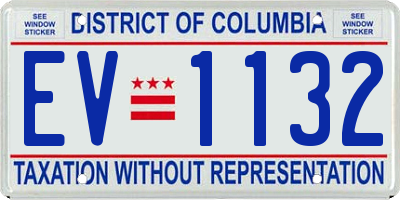 DC license plate EV1132