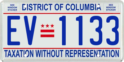 DC license plate EV1133