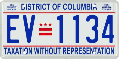 DC license plate EV1134