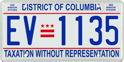 DC license plate EV1135