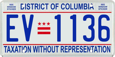 DC license plate EV1136