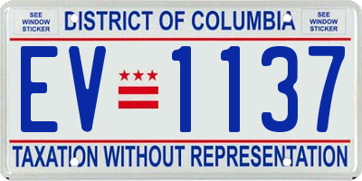 DC license plate EV1137
