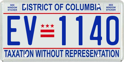 DC license plate EV1140