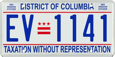 DC license plate EV1141