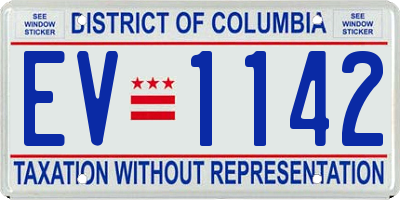 DC license plate EV1142
