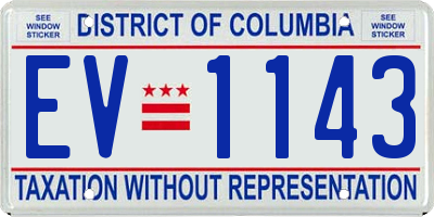 DC license plate EV1143