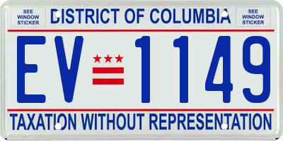 DC license plate EV1149