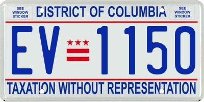 DC license plate EV1150