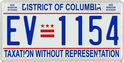 DC license plate EV1154